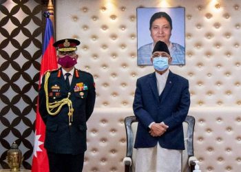 Indian Army Chief MM Naravane paid a courtesy call with PM K.P. Sharma Oli