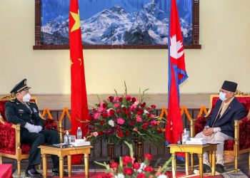 Prime Minister K.P. Sharma Oli met Chinese Defense Minister Wei Fenghe