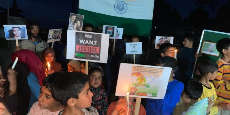 Candle March held in parts of Jammu Kashmir