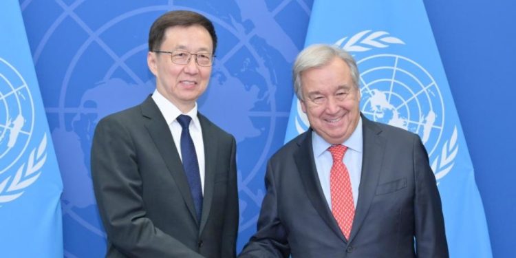 Chinese Vice President Zheng met United Nations Secretary General Guterres