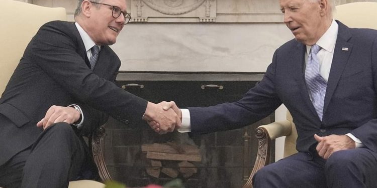 British PM Starmer met U.S. President Biden at the White House