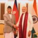 Nepali PM Oli meets Indian PM Modi on BIMSTEC