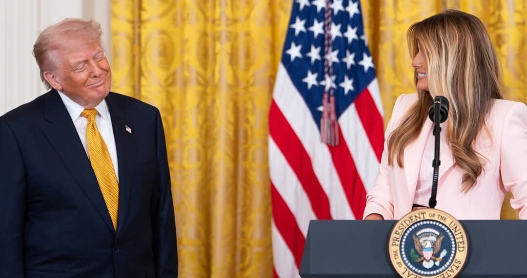 Donald Trump and Melania Trump welcomed America’s military mothers to the White House ahead Mother’s Day