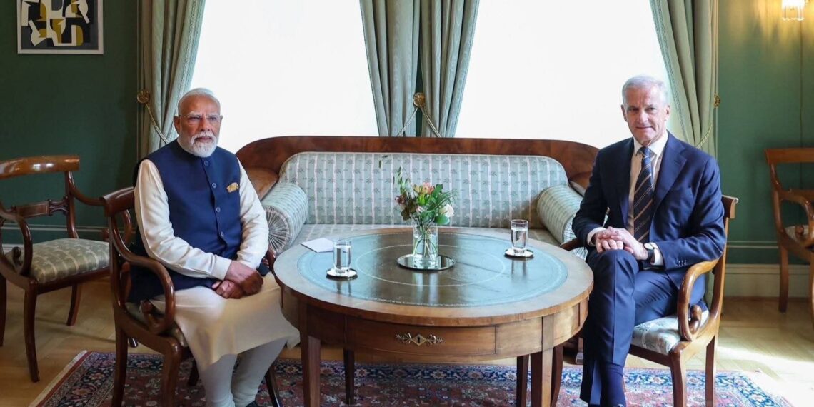 Indian PM Narendra Modi held talks with Norwegian PM Jonas Gahr Store in Oslo