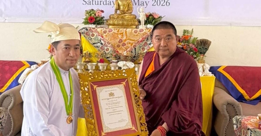 Myanmar government awarded Khenpo Chhimed Tsering as “Mahasadhamma Jyotikdhaj”