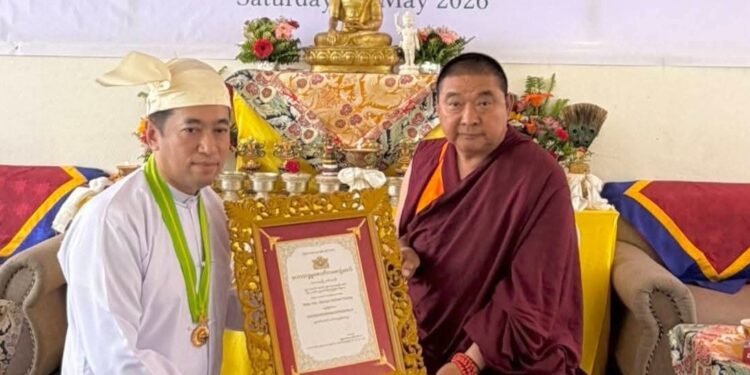 Myanmar government awarded Khenpo Chhimed Tsering as “Mahasadhamma Jyotikdhaj”