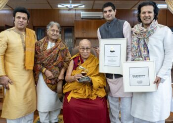His Holiness the Dalai Lama Formally Receives Grammy Award in Dharamsala