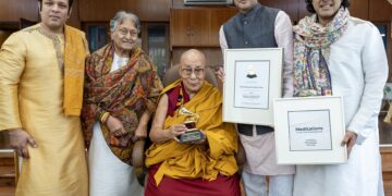 His Holiness the Dalai Lama Formally Receives Grammy Award in Dharamsala