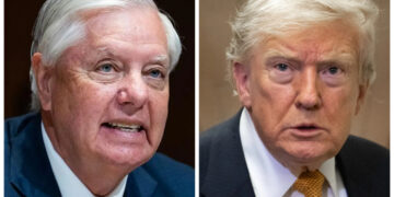 U.S. President Trump Pays Emotional Tribute to Senator Lindsey Graham