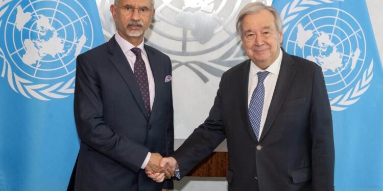 EAM Jaishankar Meets UN Secretary-General António Guterres in New York