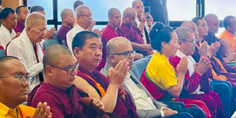 Khenpo Chimed Tsering (Dr. Lharkyal Lama), President of IBC Celebrates Ashadha Purnima at Indian Embassy in Kathmandu